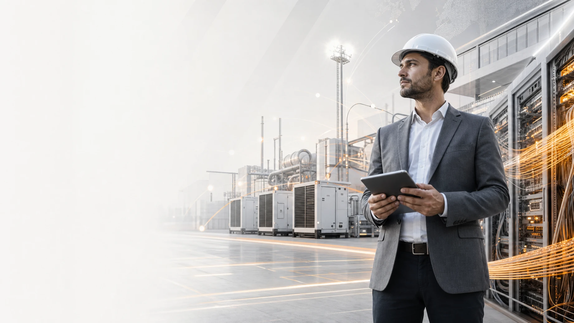 Profissional técnico da AUGE em ambiente de infraestrutura moderna