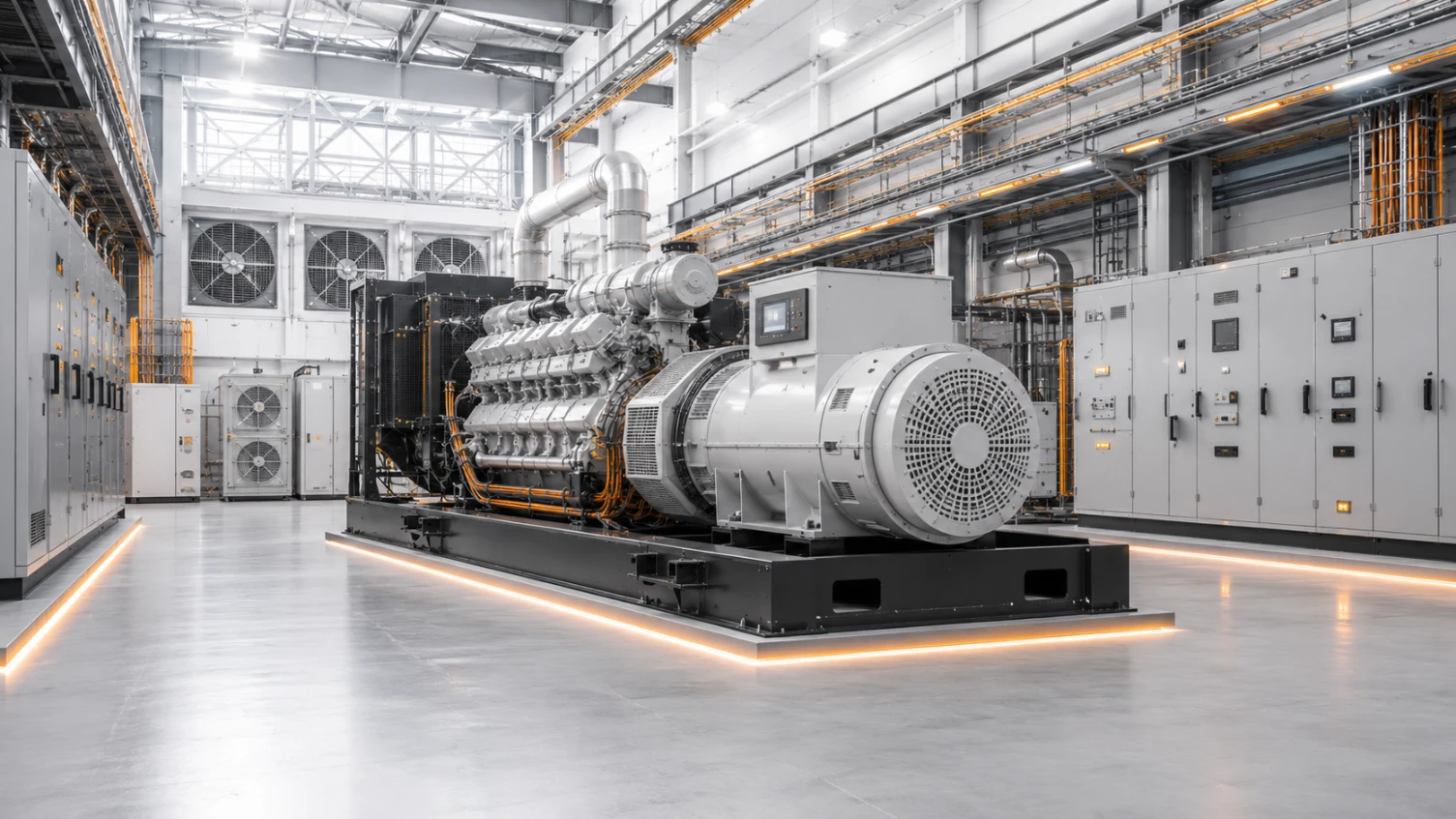 Geradores de energia e infraestrutura elétrica